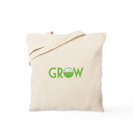 CafePress Grow Plants Tote Bag Reusable Natural Beige Canvas Shopping Bag