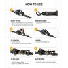 Strapinno Retractable Ratchet Tie-Down Straps,5,000 lbs Breaking Strength- 2 in