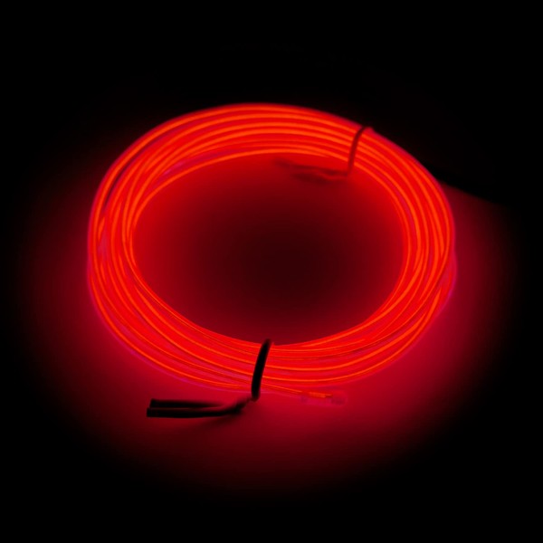 MaxLax EL Wire Red, 32.8ft/10m Portable Battery Pack Neon Light