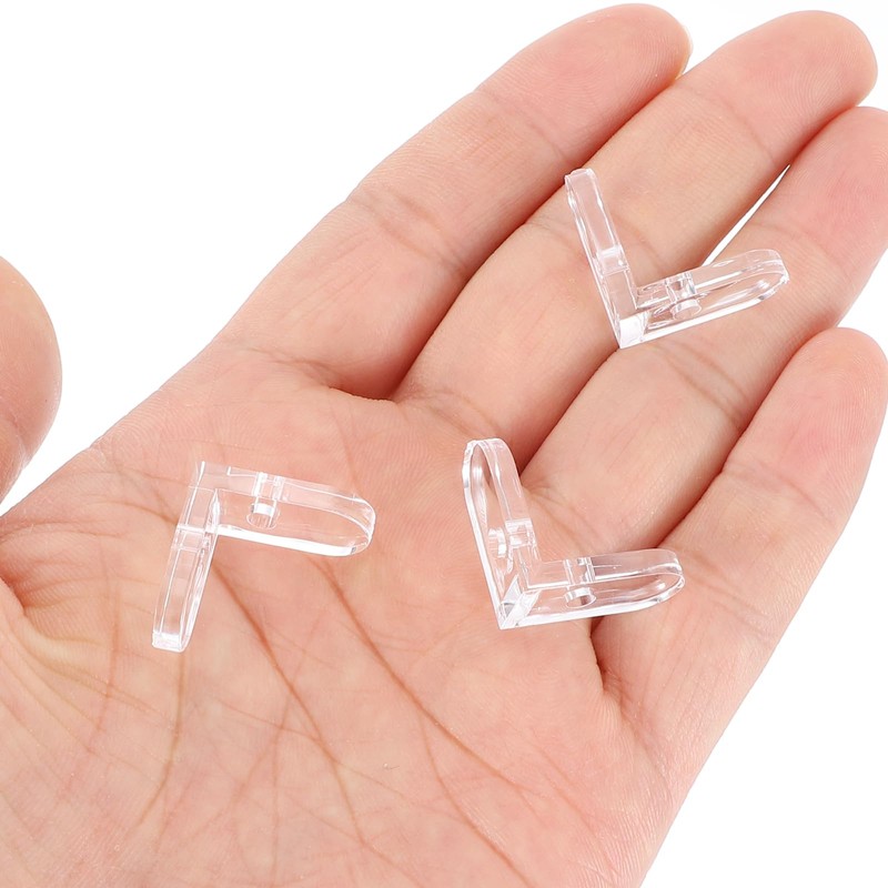 uxcell 20 Set Acrylic Corner Bracket, L-Shaped Corner Connector Joint
