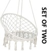 SEGAWE 2pcs Hanging Cotton Rope Macrame Hammock Chair Swing Back