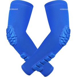 Hobrave Padded Arm Sleeves 2 Pack Crashproof Elbow Forearm Pads Compression Protection Support for Basketball Volleyball