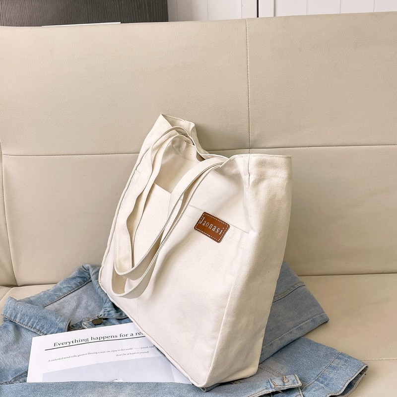 Jaonasi Canvas Tote Bag A4 Large Capacity Canvas Tote Bag