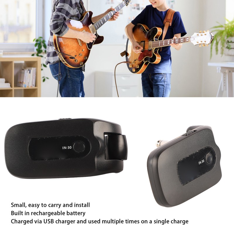 Wireless Guitar System Rechargeable Audio Transmitter Receiver for Electric Bass