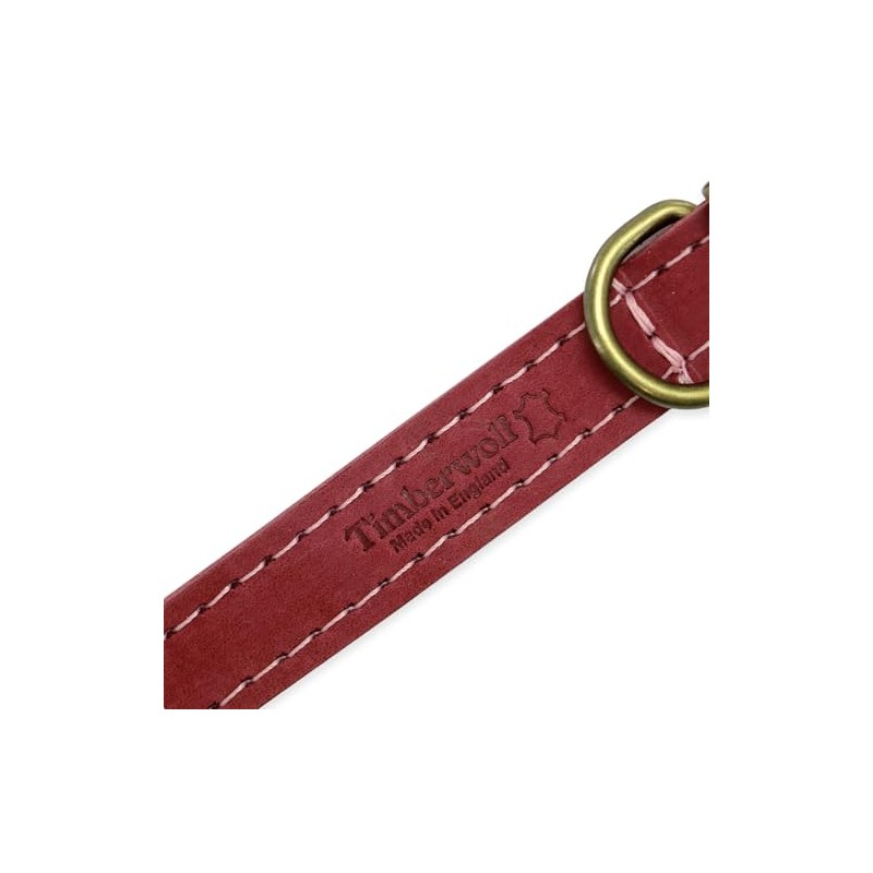 Ancol Timberwolf Leather Collar Raspberry, 26-31 cm, Size 2