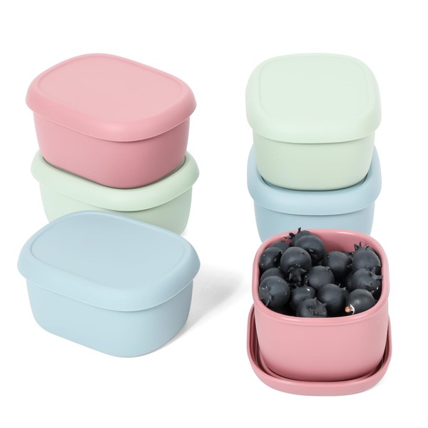 AOEDEO 6 pcs 6.76 oz Silicone Snack Containers for Kids