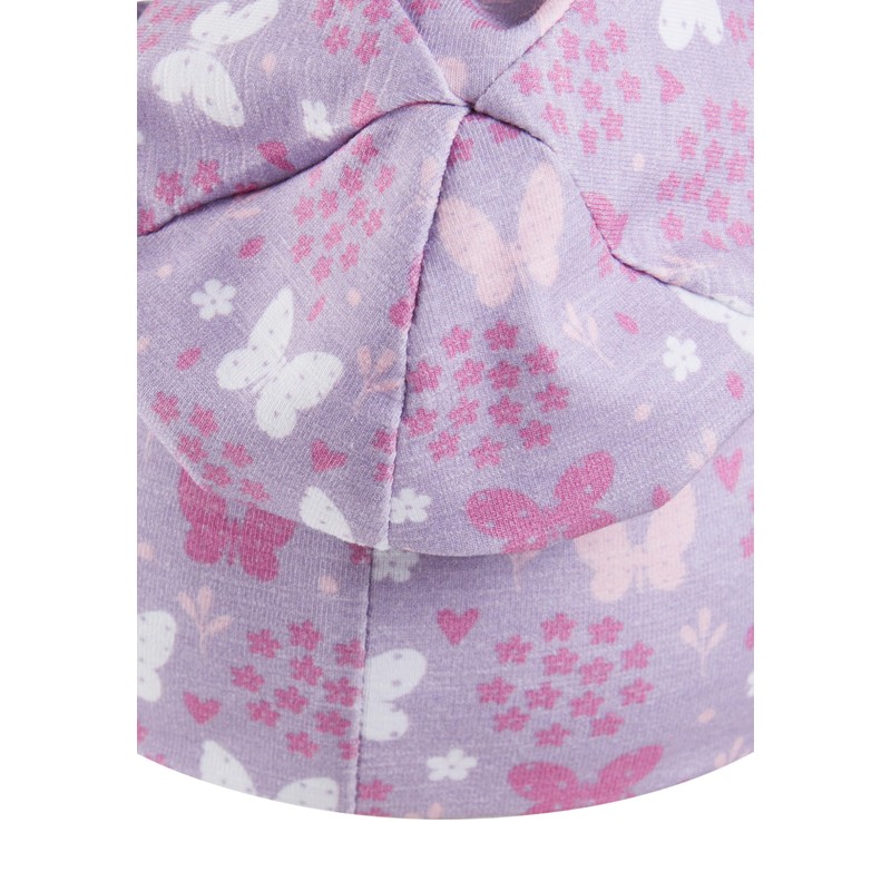 Sterntaler Girls Printed Floral Beanie Hat, lilac