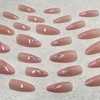 ROFIBUT Pink French Tip Press on Nails Long Stiletto Fake