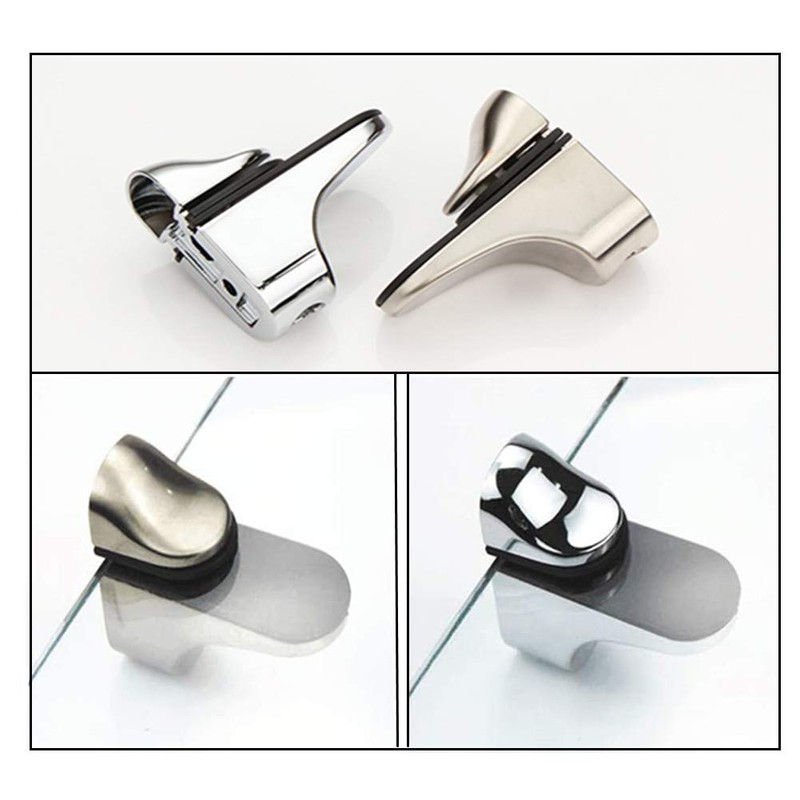 huaaiji 4Pcs Glass Shelf Bracket Adjustable Glass Shelf Bracket for