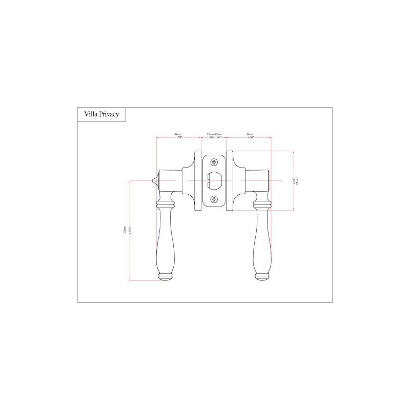 Designers Impressions Villa Design Black Privacy Door Lever (Bed &