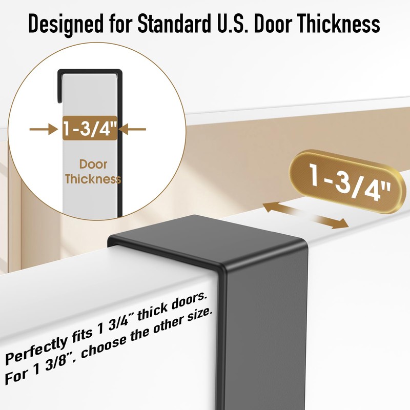 KitchLife Long Over The Door Hooks Hanger with 15.75" Extended