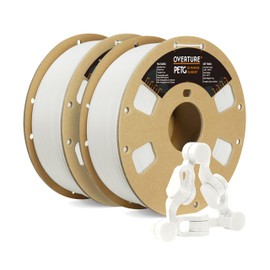 OVERTURE PETG Filament 1.75mm, 3D Printer Filament, 2kg Filament(4.4lbs), Dimensional Accuracy Probability +/- 0.02 mm, Fit Most FDM Printers (White (2-Pack))