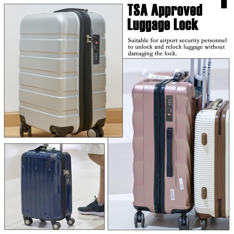 Abitzon 1 Piece Black Tsa Combination Lock, 3-Digit Inch Code