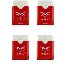 OWL The Only Flat Car Window Glass Breaker & Seatbelt Cutter Card Emergency Escape Rescue Hammer Safety Life Saving Crash Survival Kit 2-in-1 Tool - Made in USA (4 Pack Red)