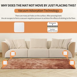 HFZRZFH Non-Slip Rugs Pads Set of 4 - Double-Sided Gripper Stickers for Hardwood Floors, Tiles - Washable, Reusable, No-Damage