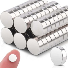 DGDUBRB Small Round Silver Neodymium Magnets, 48pcs, 6mm x 2mm, Strong, Multi-Use, Fridge, Whiteboard, Crafts
