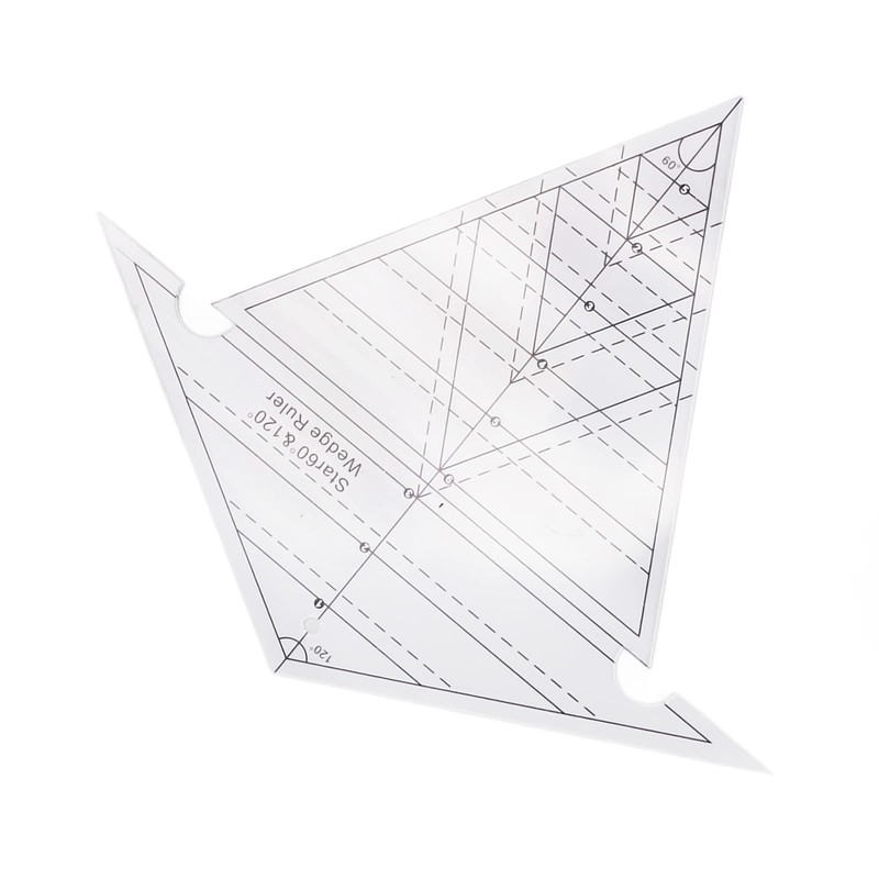 60 Degree and 120 Degree Acrylic Transparent Reusable Quilting Ruler
