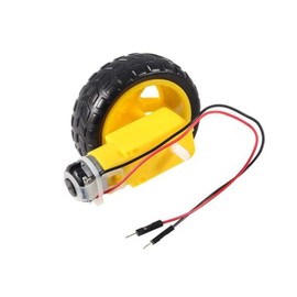 AEDIKO 4 Sets TT Motor DC 3-6V Gearbox Motor Dual Shaft 200RPM Ratio 1:48 Motor with Tire Wheel Kit for Arduino DIY Smart Car Robot