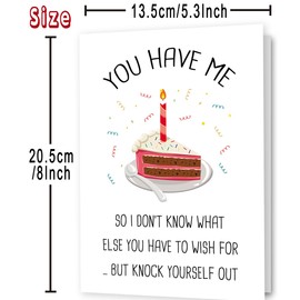 MOROLURU Funny Birthday Card for Him Her, Humor Birthday Card for Boyfriend, Girlfriend, Husband, Wife, or Friends – 8 x 5.3 Inch with Envelope