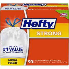 Hefty Strong Kitchen Trash Bags 13 Gallon Garbage Bags 90 Count (4 Pack(90 Count))