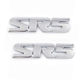 2X SR5 Emblem 4X4 Car Side Fender Rear Tailgate Decal Metal Sticker Badge Suitable for Tacoma (Silver)