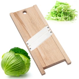 Wooden Cabbage Shredder (11.8x5.1 in) - Grater for Coleslaw and Sauerkraut - Slaw Slicer Cutter Maker