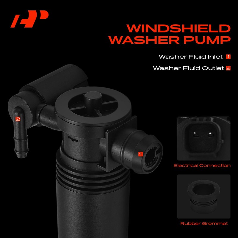 A-Premium Front Windshield Washer Pump Compatible with Ford Explorer 2011-2015,
