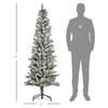HOMCOM 6ft Unlit Snow-Flocked Slim Pine Artificial Christmas Tree with