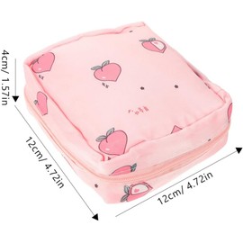 Bolsa de Almacenamiento de Toallas Sanitarias 4 Piezas de Tela Portátil Cierre de Cremallera, para Compresas y Objetos Pequeños, Formato Lavable, Paquete de 4 Unidades