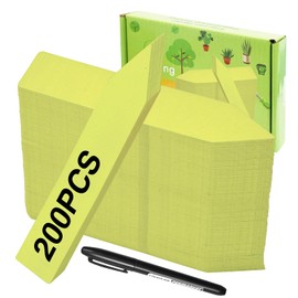 Yuanling 200 Pcs 4 Inch Plant Labels Plastic Waterproof Plant Name Tags for Seedlings Nursery Garden Label Markers Plant Stakes with Permanent Marking Pen,（Yellow