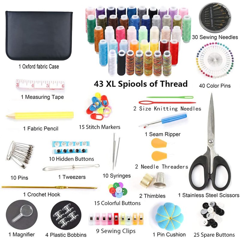 Sewing Kit, 226 Pcs Large Sewing Supplies with Case, 43
