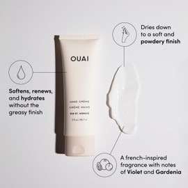 OUAI OUAI Hand Cream - Thick, Creamy Balm with Coconut Oil, Murumuru Butter and Shea Butter - Hydrating Moisturizer for Soft Hands - Use Daily to Deeply Nourish Skin (3 Oz)