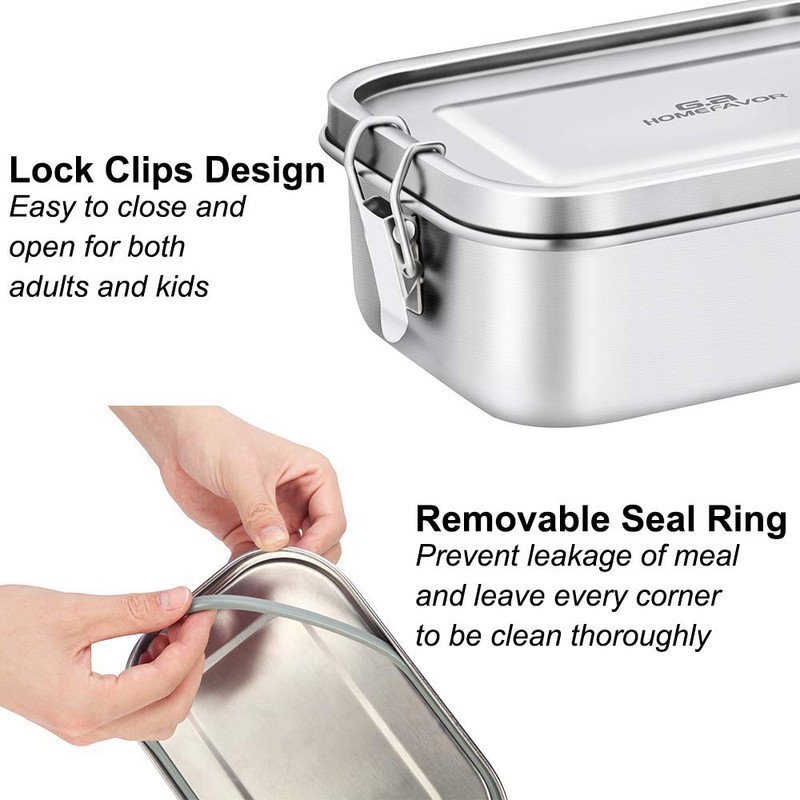 Bento Lunch Box, G.a HOMEFAVOR Stainless Steel Lunch Containers Leakproof,