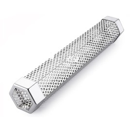 STOUCLA Stainless Steel Smoking Tube for BBQ, Gas Grill, Charcoal Grills & Kettle Grills, 31 cm, Silver, Grey