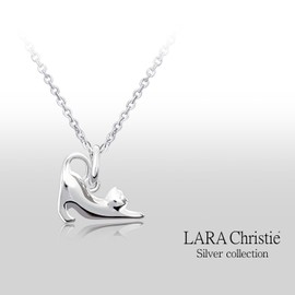 Lara Christie p14053-w Women's Necklace, Cat Design, 925 Silver, White Label