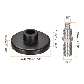 sourcing map Mic Stand Adapter - 1/4" to 3/8" Male Double-Side Mounting Screw Adapter 1.73" Dia for Camera Tripod Monitor Holder of Aluminum Alloy