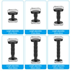 Pack of 4 Adjustable Bed Frame Anti Shake Tool, 47-64 mm Spacer Wall, Headboard Stopper, Room Wall Bed Frame with Thread, Bedside Shaker Tool for Bed Headboard Sofas (47-64 mm)