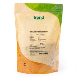 Trend Organic Rye Grain - Fibre-Rich Superfood - Ideal for Breads, Porridge, and Salads - Earthy Flavour, Chewy Texture – Certified Organic, Vegan, Non-GMO – No Additives, No Preservatives, 500g