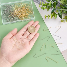 UNICRAFTALE About 160Pcs 2 Size 316 Surgical Stainless Steel Earring Hooks Golden Earring Hooks with Vertical Loops Pin 0.7mm French Fish Wire Earrings for Jewelry Making Hole 1.5mm