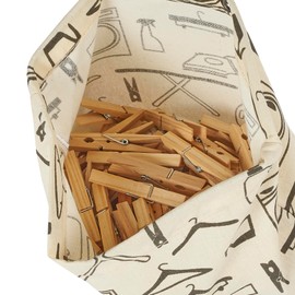 Hanging Clothespin Bag by Neatfreak - Wide Mouth Pin Collector Bag For Clothesline Clips & Wooden Laundry Pegs - Canvas Hanging Storage For Hanging Clothes Pins From Laundry Line - 28 x 2.2 x 30.5 Cm