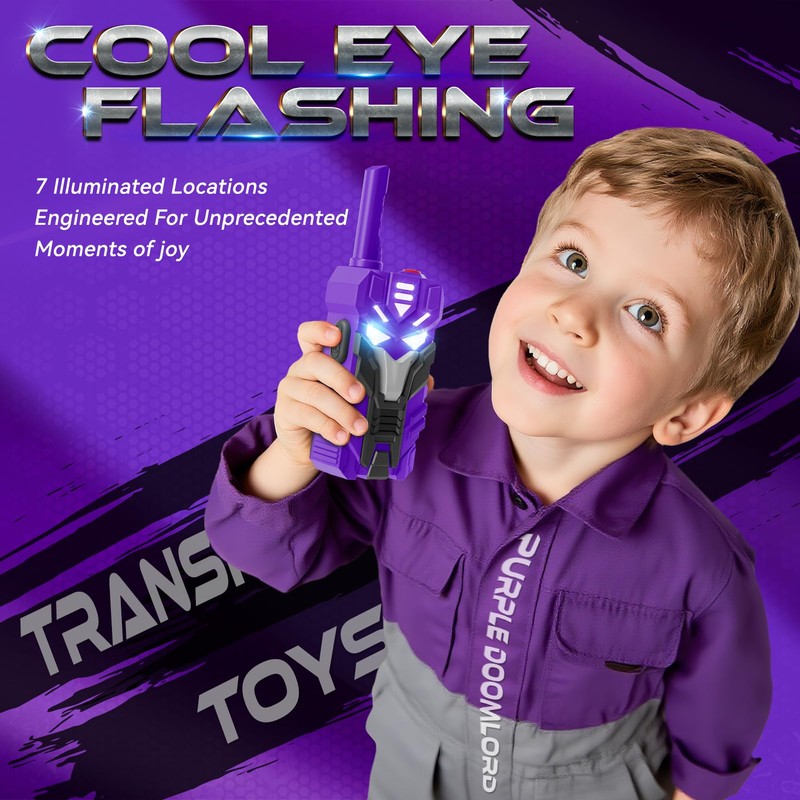 Purple Doomlord Walkie Talkies for Kids 2 Pack Transform Robot