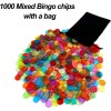 JUNWRROW 1000 Pieces 3/4 inch Transparent 6 Color Bingo Counting