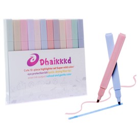 dhaikkkd Colourful highlighter pack of 12 highlighter pen tag pen office gadgets brush pen mext marker pastel glow pens