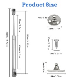 Forhandy Pack of 4 Gas Spring 40N/4kg Gas Pressure Damper Furniture Soft Close Hinge Gas Spring for Kitchen Cabinet Bookcases