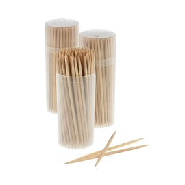 com-four® 1200 x Wooden Toothpicks - Dental Woods for Daily Use - Toothpicks in Dispenser Box - Wooden Toothpicks - 6.5 cm (1200 Pieces - Set 1)