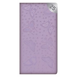 2025 Slim Pocket Week To View Diary - Lilac Butteflies