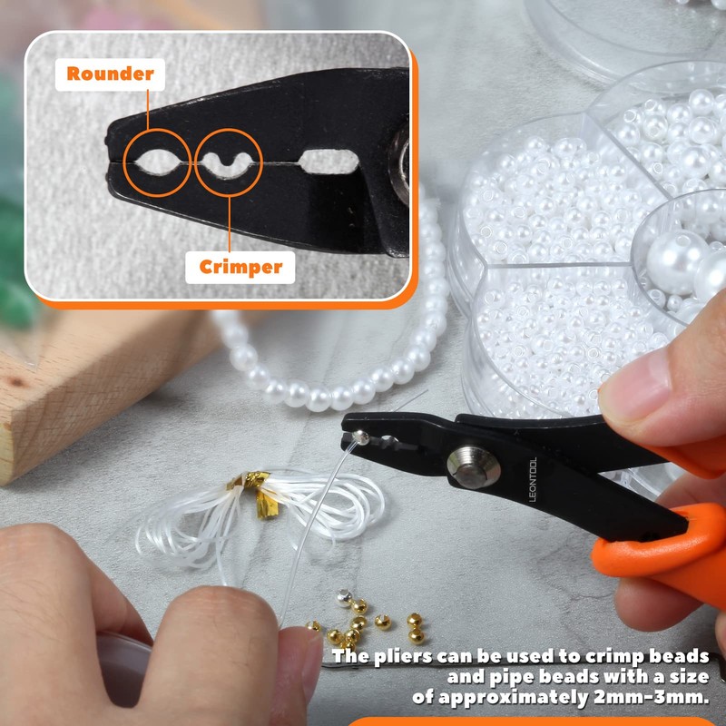 LEONTOOL Mini Bead Crimping Pliers 5 Inches Bead Crimper Tools
