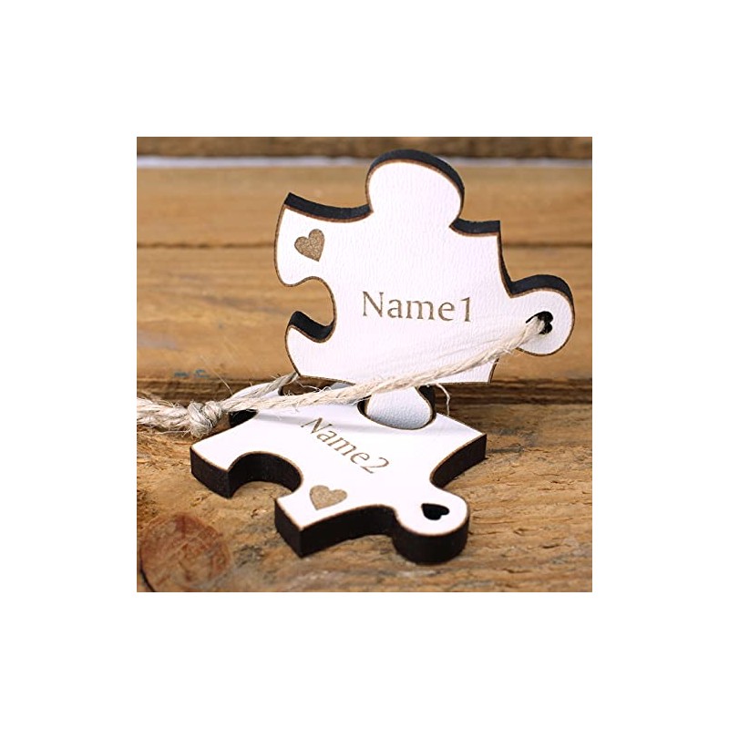 Key Pendant Name Badges Puzzle Set of 2 with Name