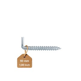 Haggiy Slotted Screw Hooks, Galvanised, Straight (Pack of 25), silver