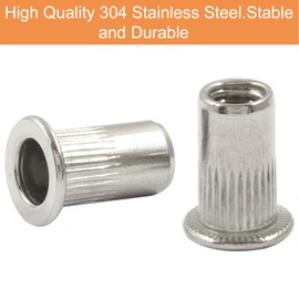 Cionyce 50 Pcs #10-32 UNC Rivet Nuts - Aluminium Alloy Flat Head Threaded Insert Nut for Improved Performance and Durability